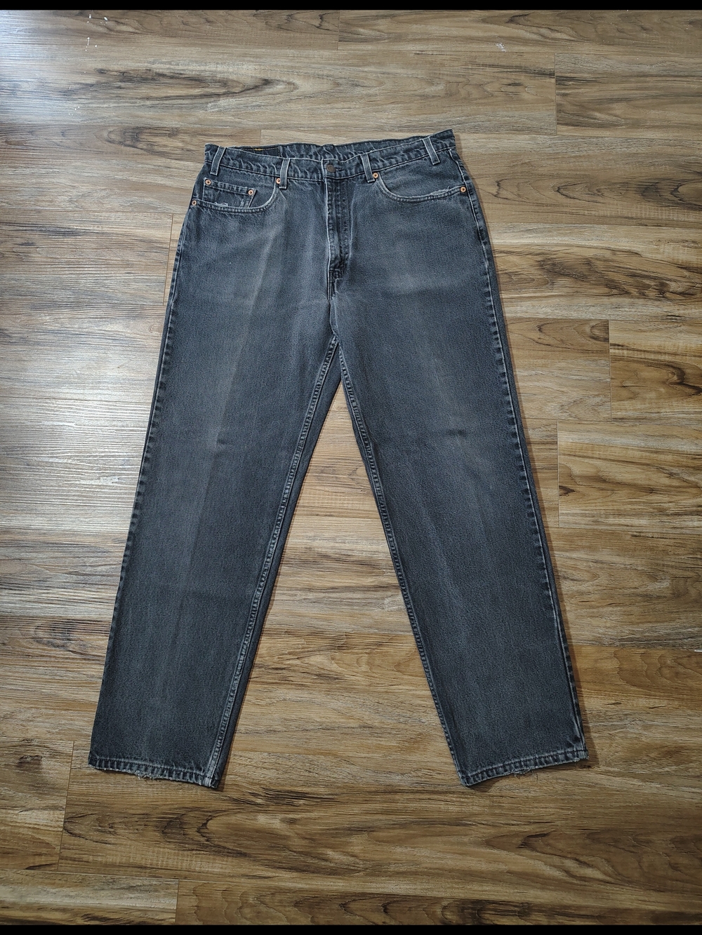 Levi's 550 Jeans 38x32 USA Made 1998 Faded Black Relaxed Fit Vintage Denim